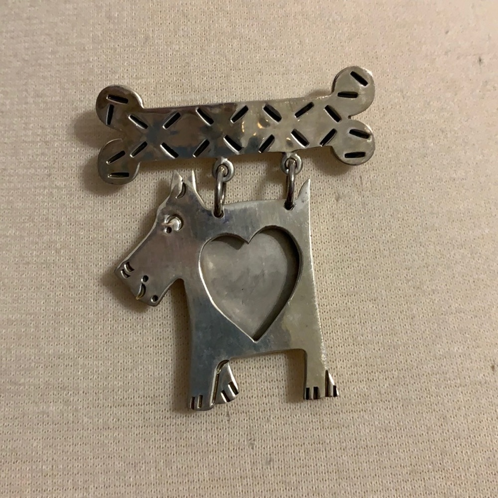 Sweet sterling silver pup pin